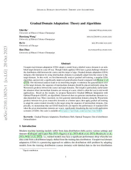 Gradual Domain Adaptation: Theory and Algorithms