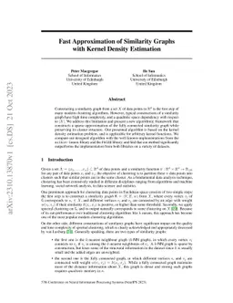 Fast Approximation of Similarity Graphs with Kernel Density Estimation