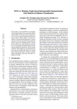 RTSUM: Relation Triple-based Interpretable Summarization with
  Multi-level Salience Visualization