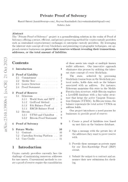 Private Proof of Solvency