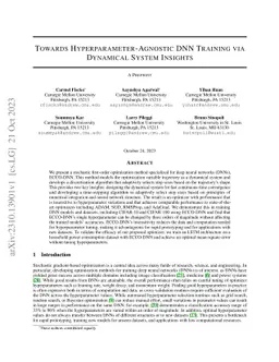 Towards Hyperparameter-Agnostic DNN Training via Dynamical System
  Insights