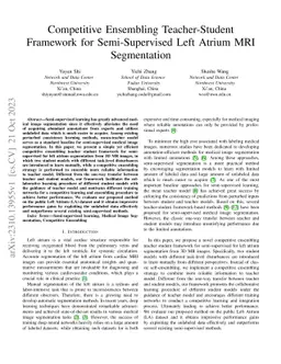 Competitive Ensembling Teacher-Student Framework for Semi-Supervised
  Left Atrium MRI Segmentation