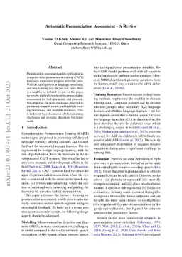 Automatic Pronunciation Assessment -- A Review