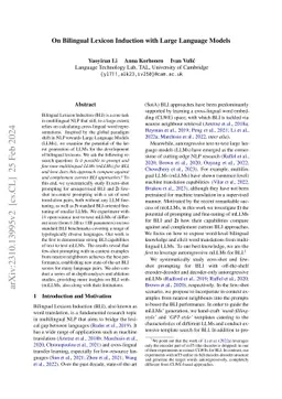 On Bilingual Lexicon Induction with Large Language Models