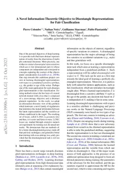 A Novel Information-Theoretic Objective to Disentangle Representations
  for Fair Classification
