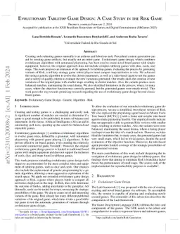 Evolutionary Tabletop Game Design: A Case Study in the Risk Game