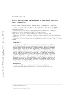 Recipes for calibration and validation of agent-based models in cancer
  biomedicine