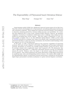 The Expressibility of Polynomial based Attention Scheme