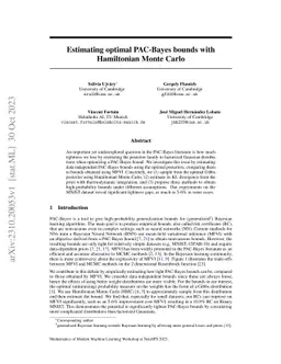 Estimating optimal PAC-Bayes bounds with Hamiltonian Monte Carlo