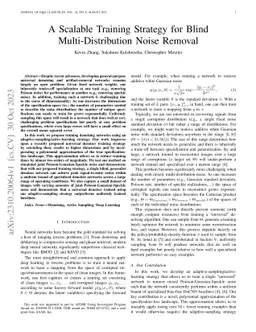 A Scalable Training Strategy for Blind Multi-Distribution Noise Removal