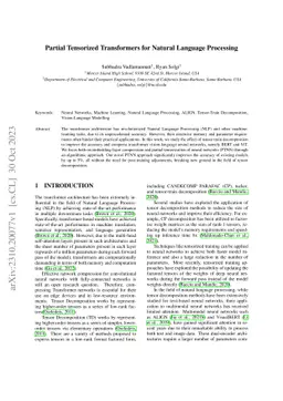 Partial Tensorized Transformers for Natural Language Processing