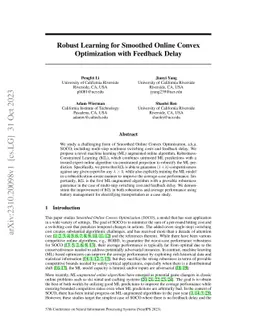 Robust Learning for Smoothed Online Convex Optimization with Feedback
  Delay