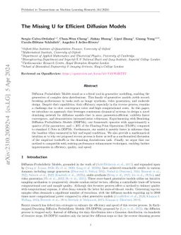 The Missing U for Efficient Diffusion Models