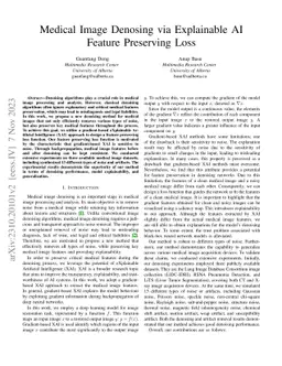 Medical Image Denosing via Explainable AI Feature Preserving Loss