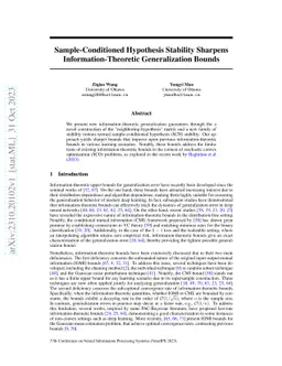 Sample-Conditioned Hypothesis Stability Sharpens Information-Theoretic
  Generalization Bounds