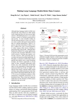 Making Large Language Models Better Data Creators