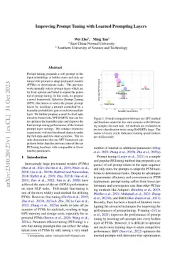 Improving Prompt Tuning with Learned Prompting Layers