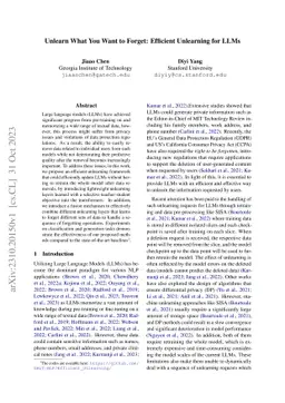 Unlearn What You Want to Forget: Efficient Unlearning for LLMs