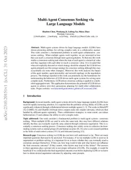 Multi-Agent Consensus Seeking via Large Language Models