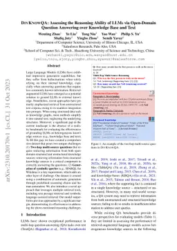 DIVKNOWQA: Assessing the Reasoning Ability of LLMs via Open-Domain
  Question Answering over Knowledge Base and Text