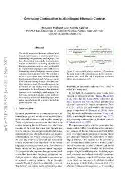 Generating Continuations in Multilingual Idiomatic Contexts