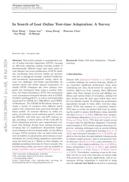 In Search of Lost Online Test-time Adaptation: A Survey