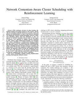 Network Contention-Aware Cluster Scheduling with Reinforcement Learning