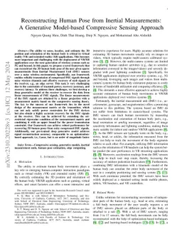 Reconstructing Human Pose from Inertial Measurements: A Generative
  Model-based Compressive Sensing Approach