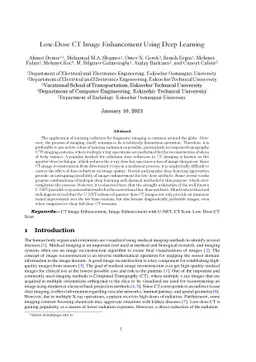 Low-Dose CT Image Enhancement Using Deep Learning