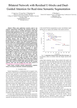 Bilateral Network with Residual U-blocks and Dual-Guided Attention for
  Real-time Semantic Segmentation