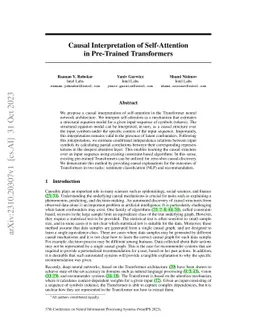 Causal Interpretation of Self-Attention in Pre-Trained Transformers