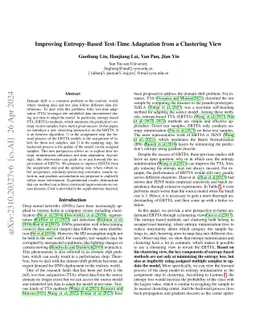 Improving Entropy-Based Test-Time Adaptation from a Clustering View