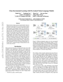 Class Incremental Learning with Pre-trained Vision-Language Models