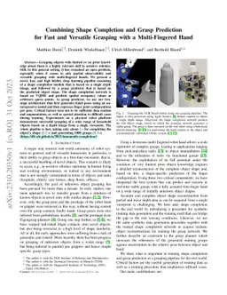 Combining Shape Completion and Grasp Prediction for Fast and Versatile
  Grasping with a Multi-Fingered Hand