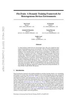 FlexTrain: A Dynamic Training Framework for Heterogeneous Devices
  Environments