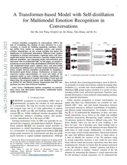 A Transformer-Based Model With Self-Distillation for Multimodal Emotion
  Recognition in Conversations