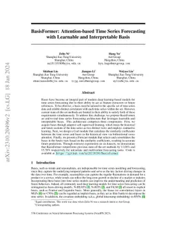 BasisFormer: Attention-based Time Series Forecasting with Learnable and
  Interpretable Basis