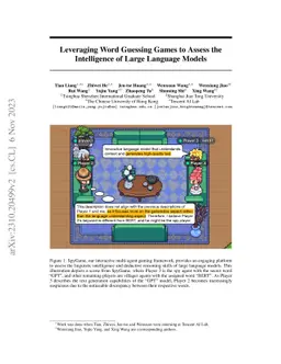 Leveraging Word Guessing Games to Assess the Intelligence of Large
  Language Models