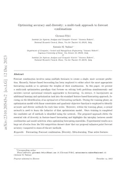 Optimizing accuracy and diversity: a multi-task approach to forecast
  combinations