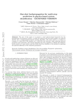 One-shot backpropagation for multi-step prediction in physics-based
  system identification -- EXTENDED VERSION