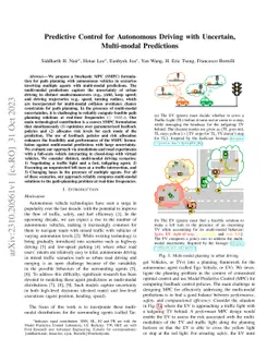 Predictive Control for Autonomous Driving with Uncertain, Multi-modal
  Predictions