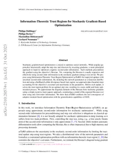 Information-Theoretic Trust Regions for Stochastic Gradient-Based
  Optimization