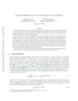 Graph Matching via convex relaxation to the simplex