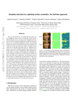 Deepfake detection by exploiting surface anomalies: the SurFake approach