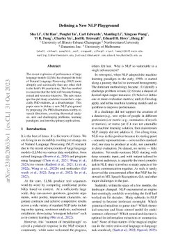 Defining a New NLP Playground