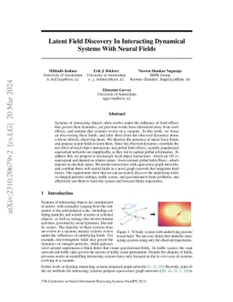 Latent Field Discovery In Interacting Dynamical Systems With Neural
  Fields