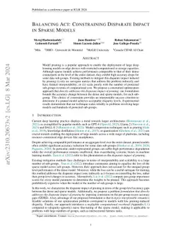 Balancing Act: Constraining Disparate Impact in Sparse Models