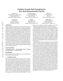 Farthest Greedy Path Sampling for Two-shot Recommender Search