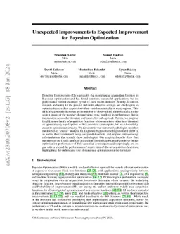 Unexpected Improvements to Expected Improvement for Bayesian Optimization