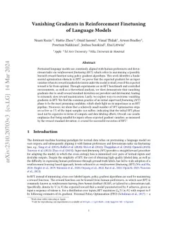 Vanishing Gradients in Reinforcement Finetuning of Language Models